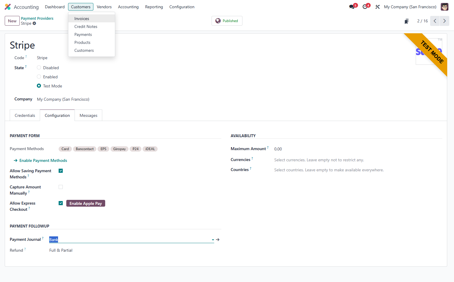 Click on Invoices