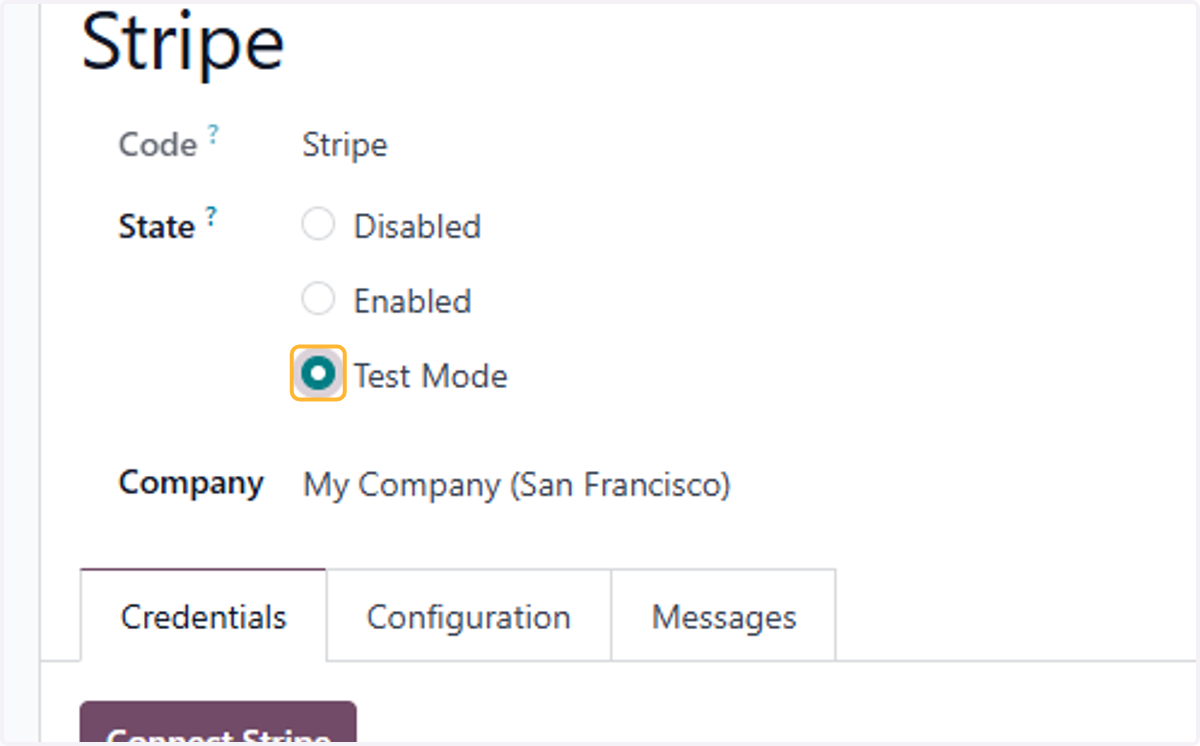 Set-up is required but as an demonstration, Test mode will be used.