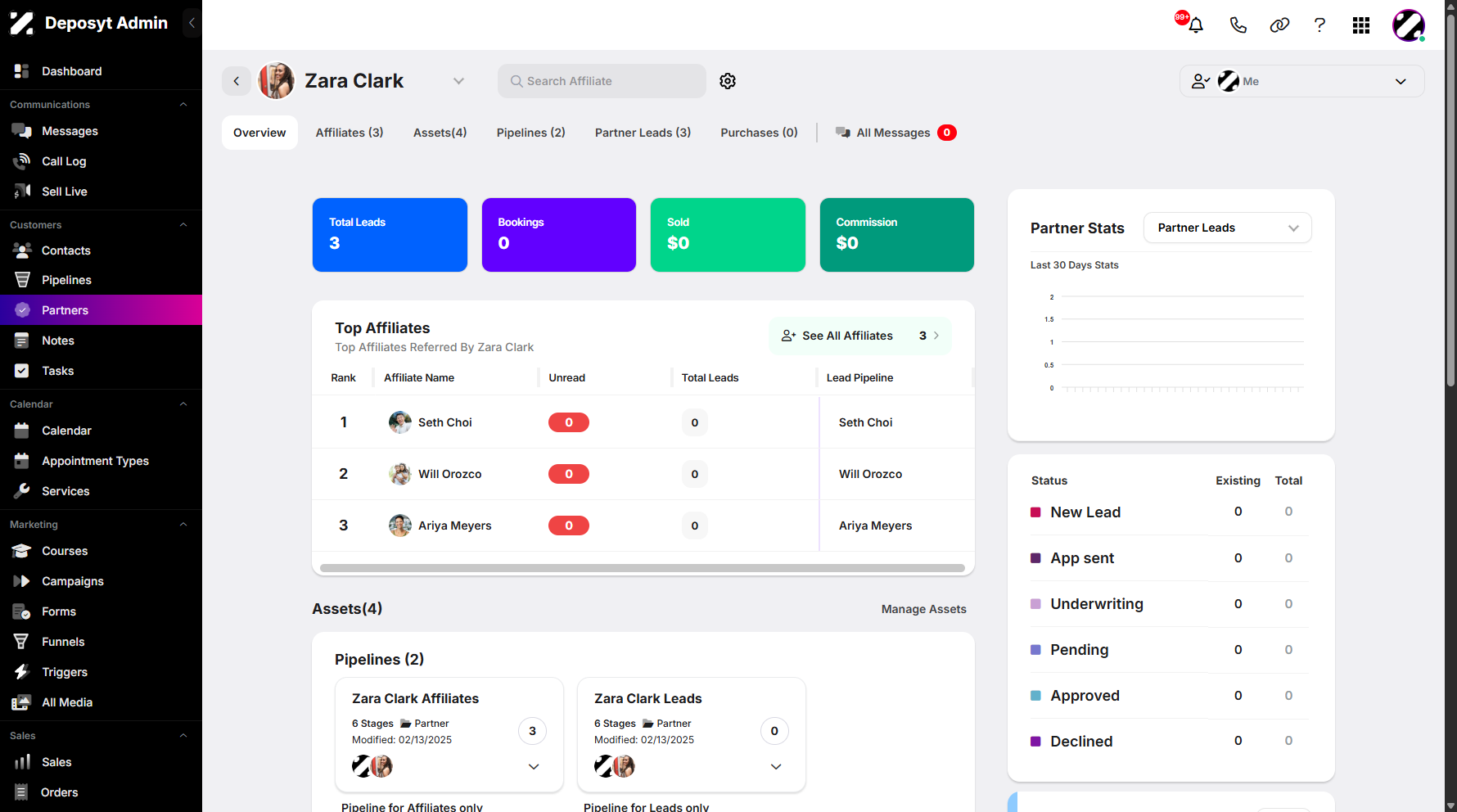 Step 4: You can now view the overview of your selected Partner. Partners Overview is a section that provides a complete snapshot of your company’s partner network. It helps you quickly see all partners, their activity, and performance in one place.