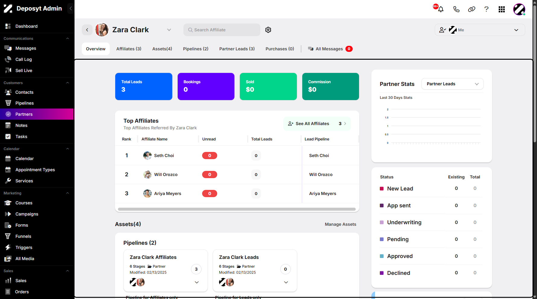 Step 4: You can now view the overview of your selected Partner. Partners Overview is a section that provides a complete snapshot of your company’s partner network. It helps you quickly see all partners, their activity, and performance in one place.