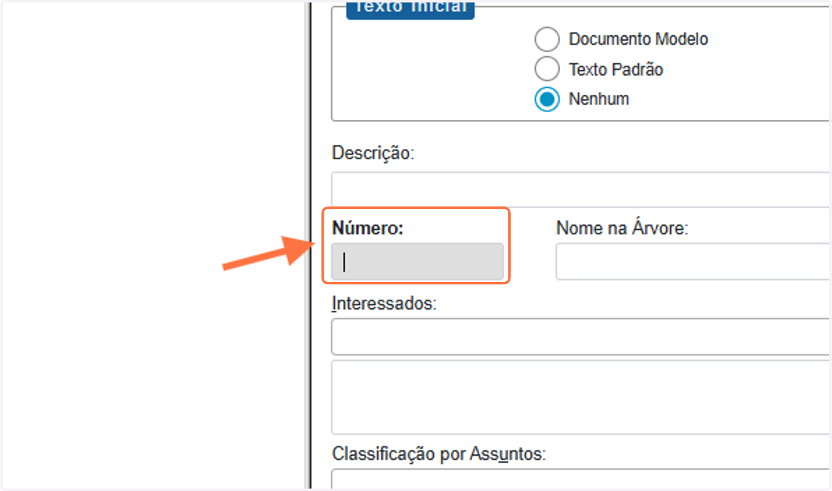 Inserir o número do documento