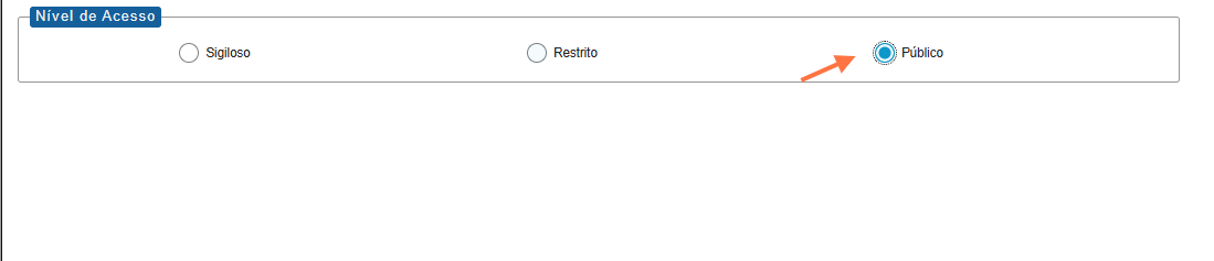 Nível de acesso Público