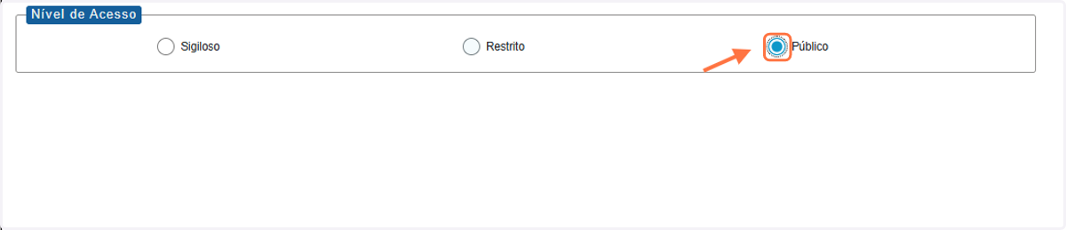 Nível de acesso Público