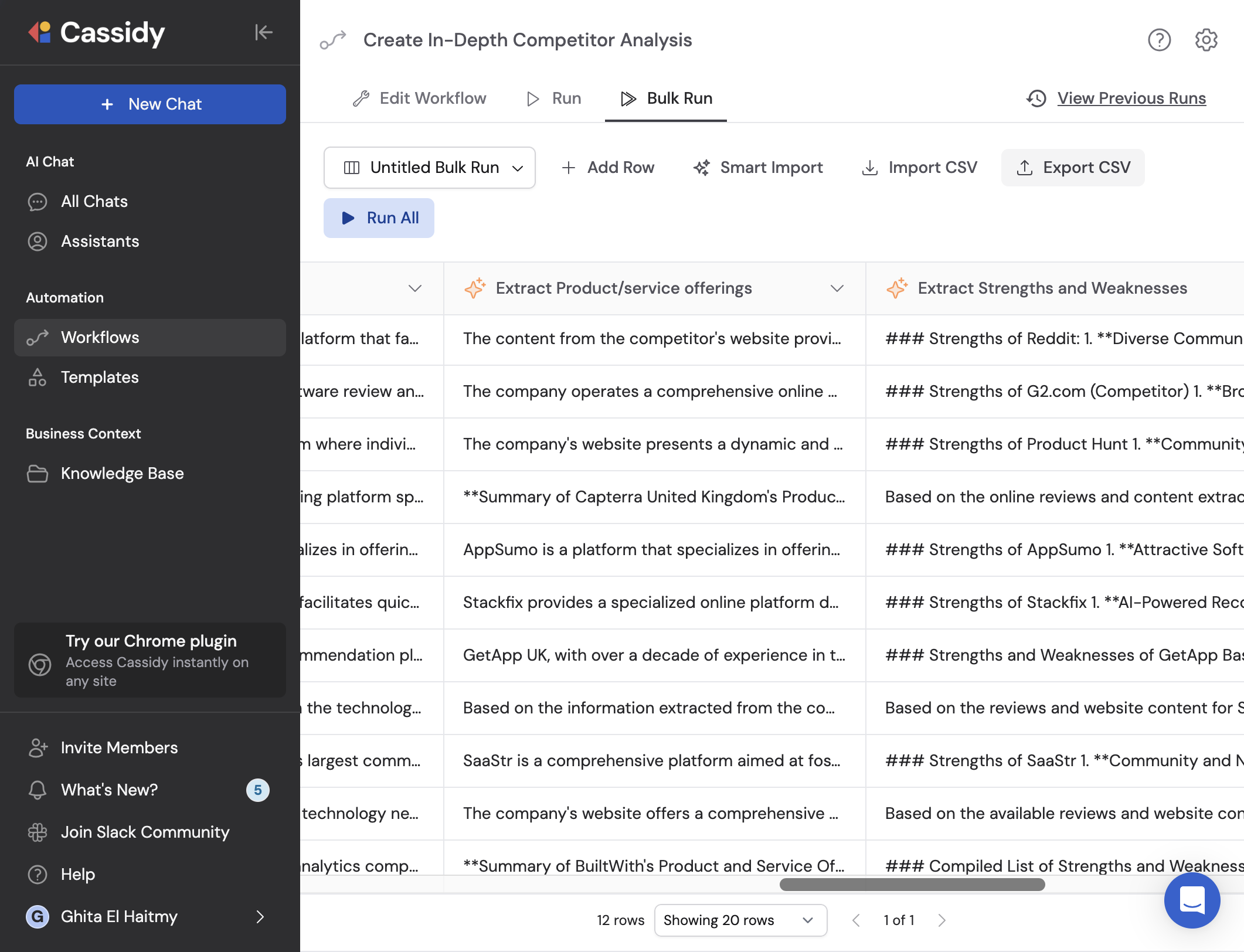 Click on Export CSV