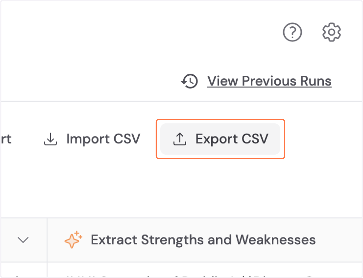 Click on Export CSV