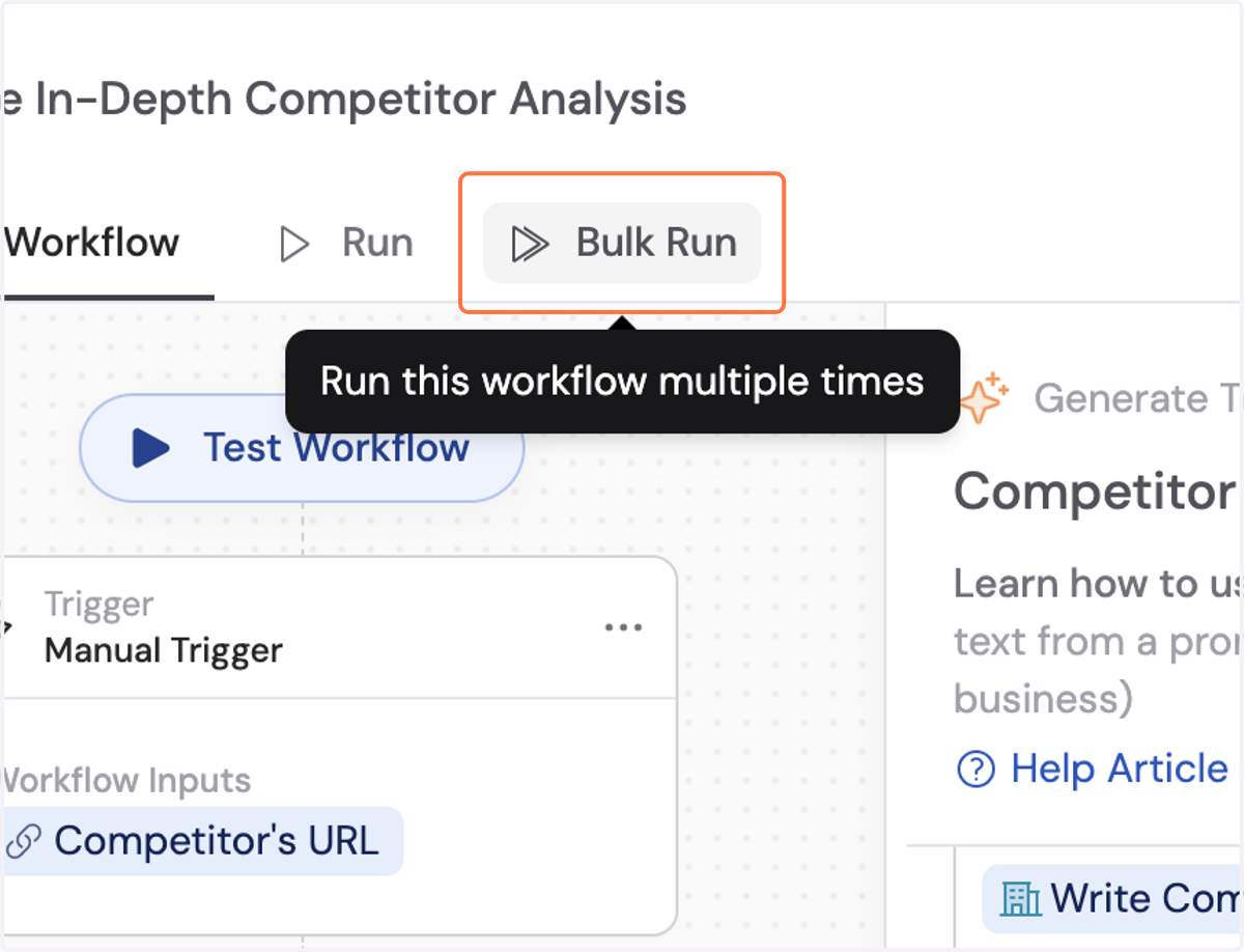 Click on Bulk Run