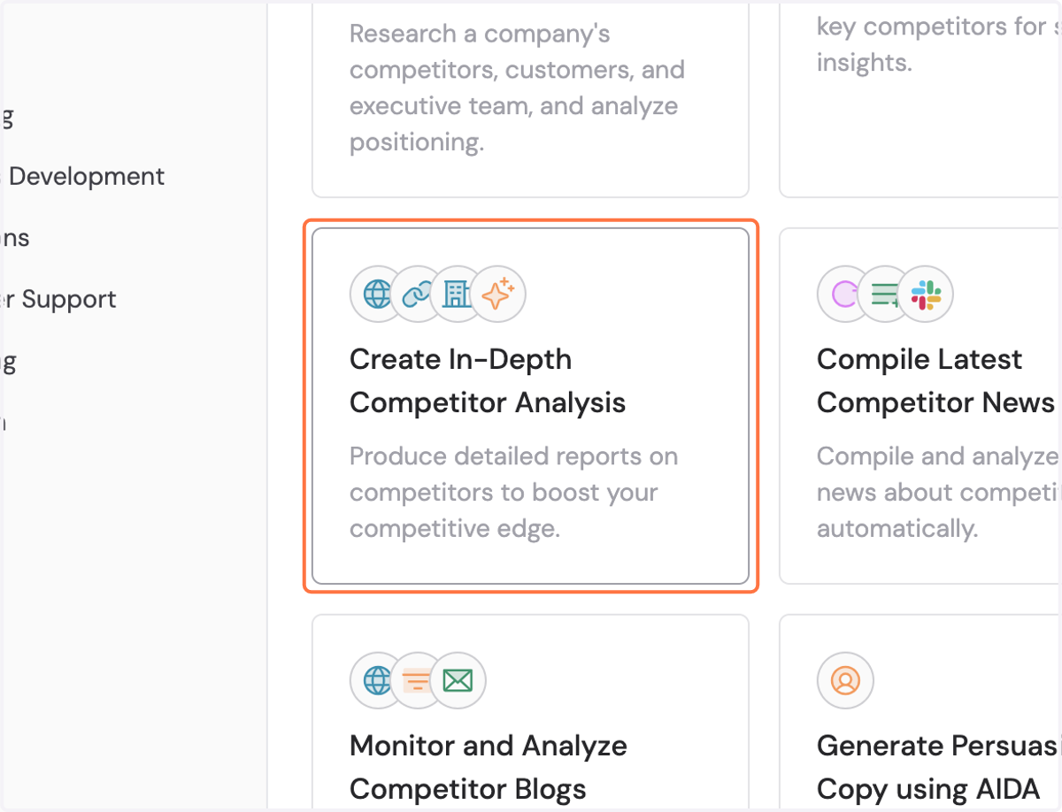 Click on Create In-Depth Competitor Analysis…