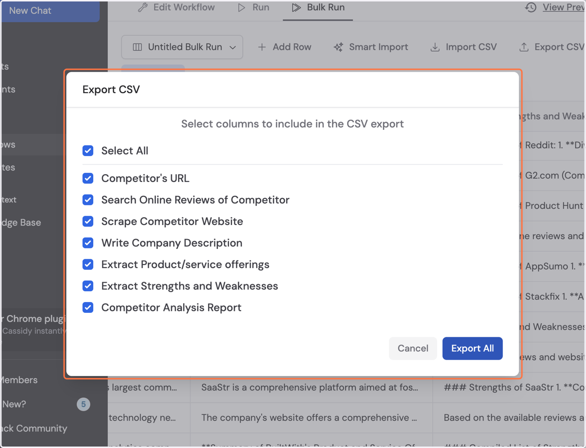 Click on Export CSV…