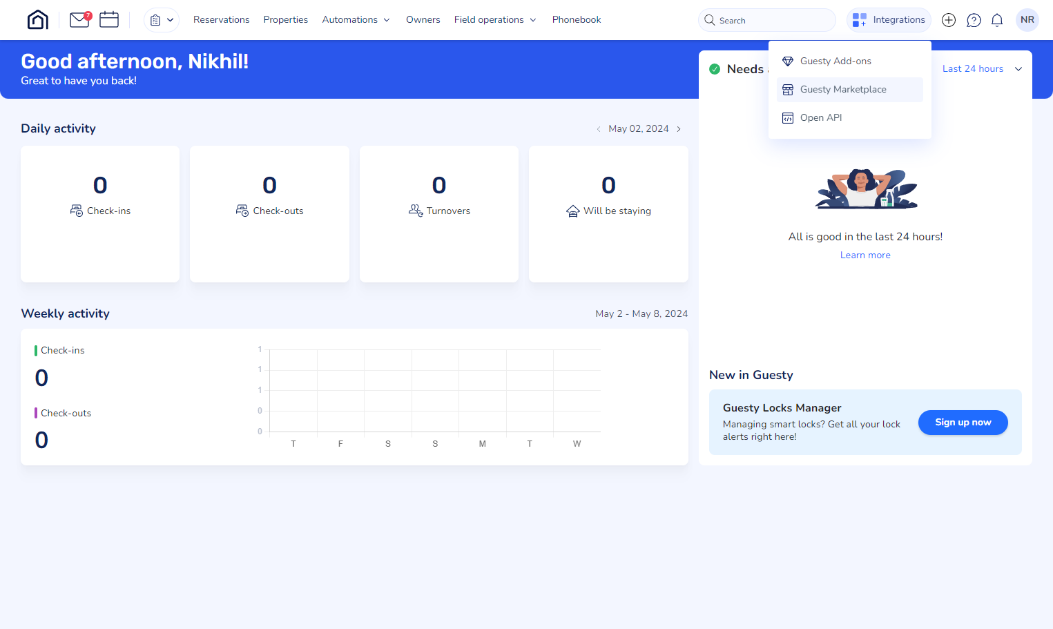 Select the option Guesty Marketplace