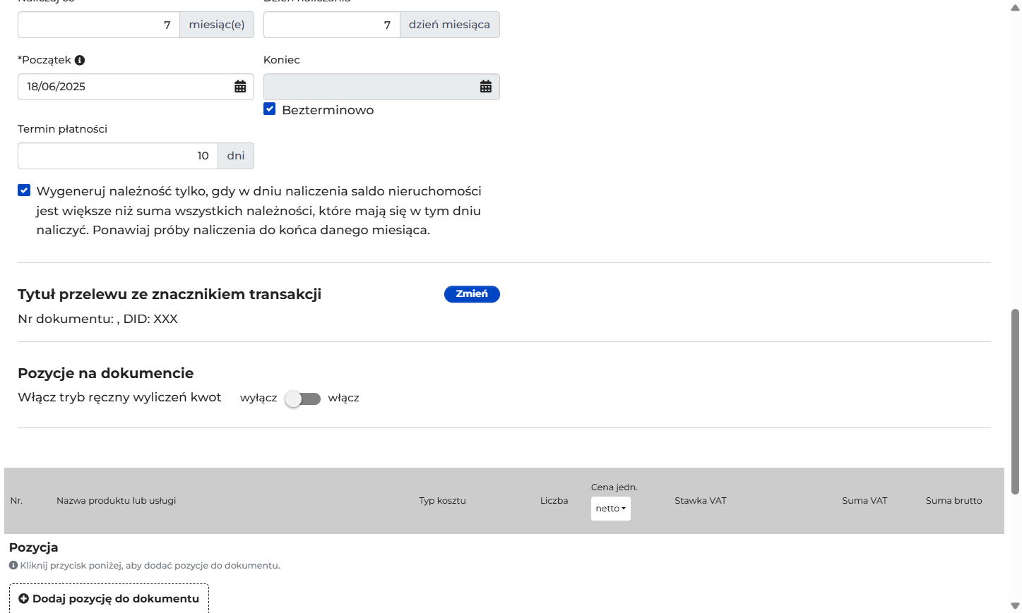 Możesz skonfigurować tytuł przelewu wg własnych preferencji