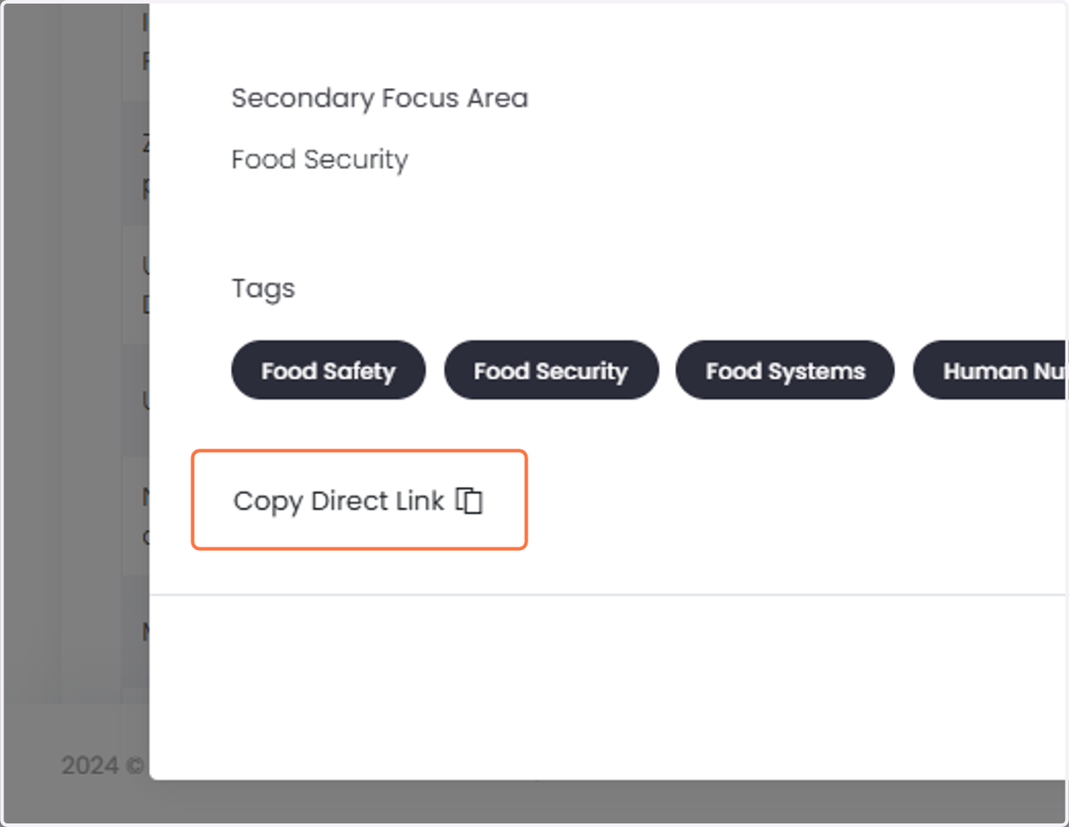 To share the statement, click on "Copy Direct Link."