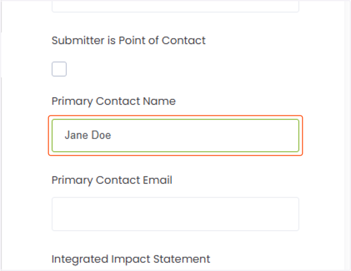 If someone else should be the Point of Contact, type their name.