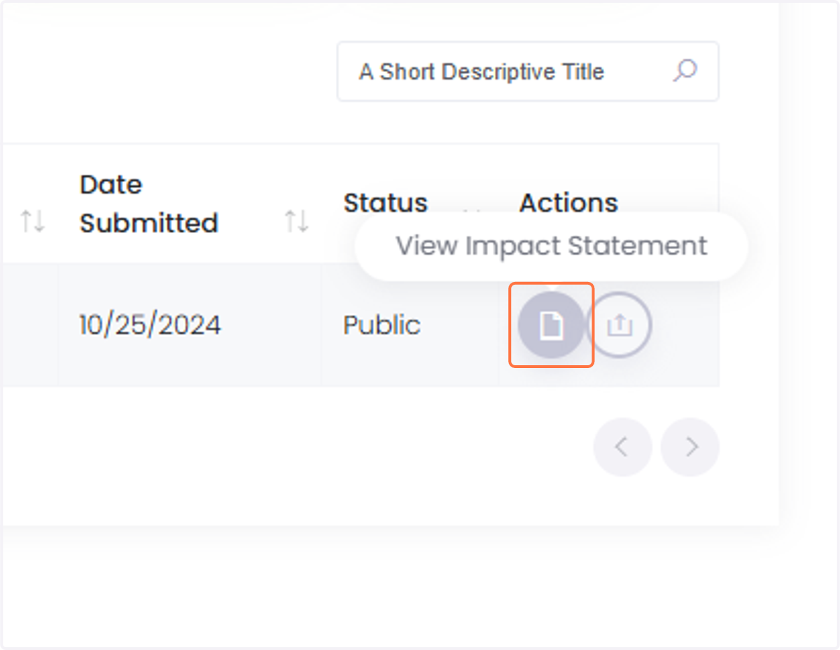 Click on "View Impact Statement."