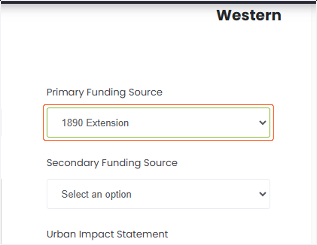 Select the primary funding source for the program or project.