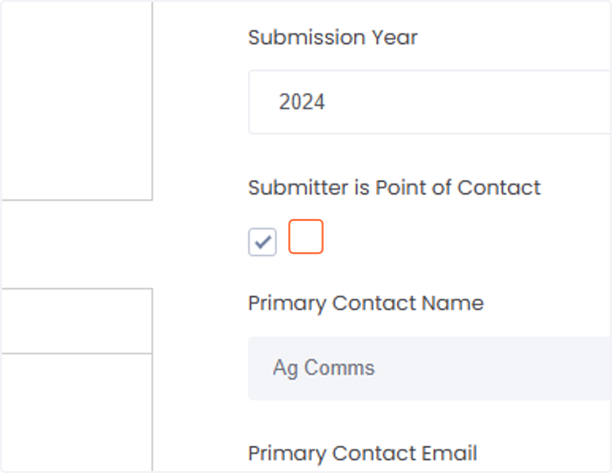 Should you be the point of contact for any media or other requests? If so, check "Submitter is Point of Contact."