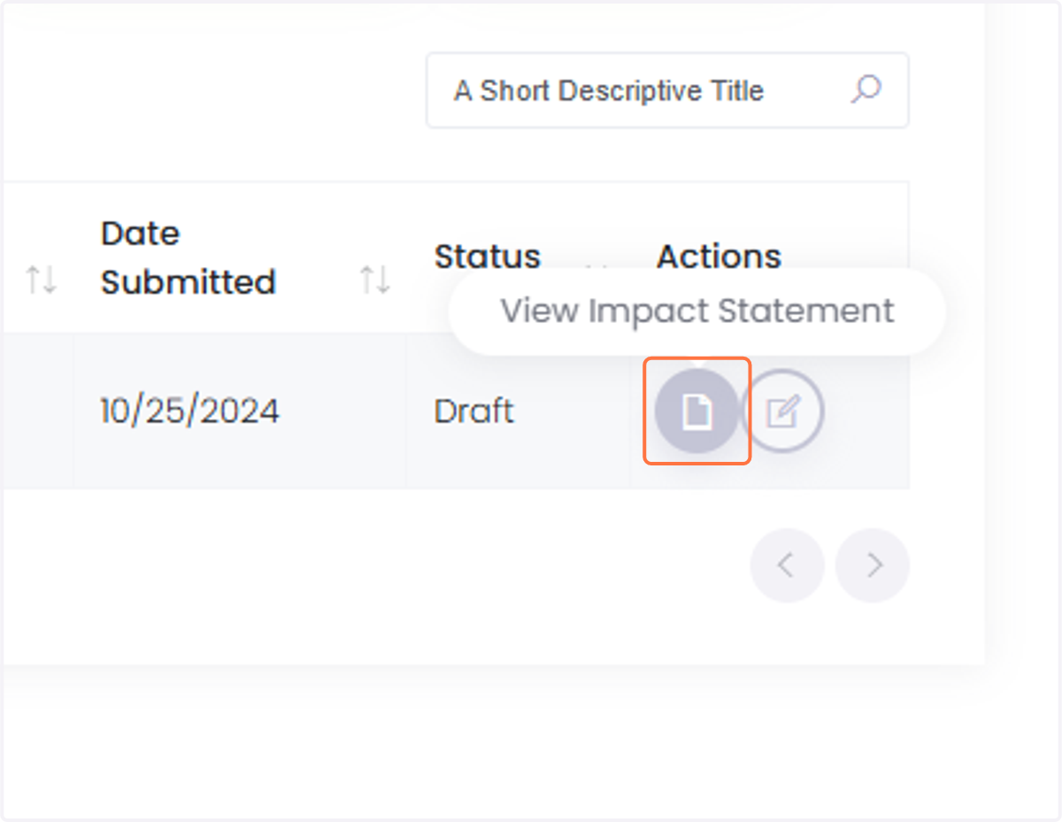 Click on "View Impact Statement" to ensure that your statement looks as desired.
