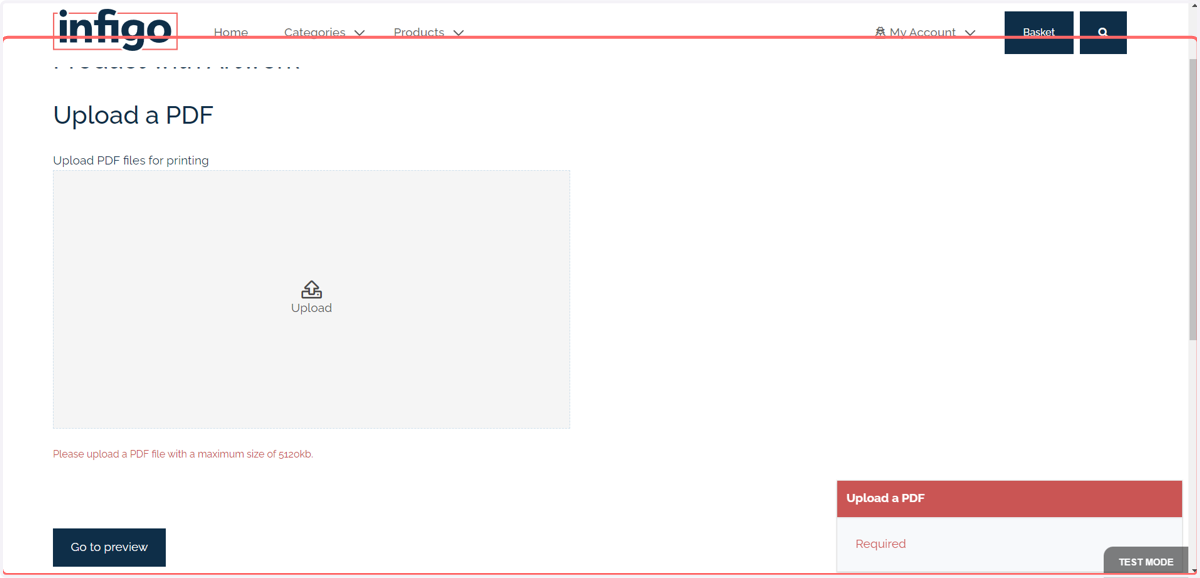 Upload artwork