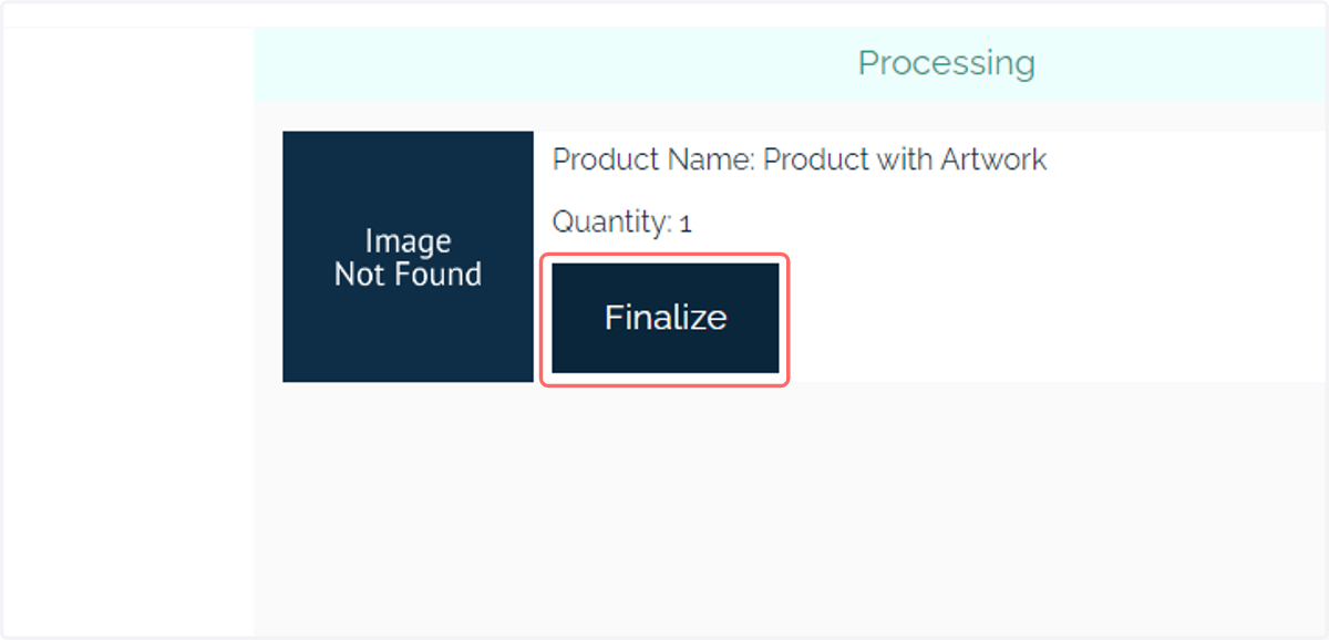 Click on Finalize