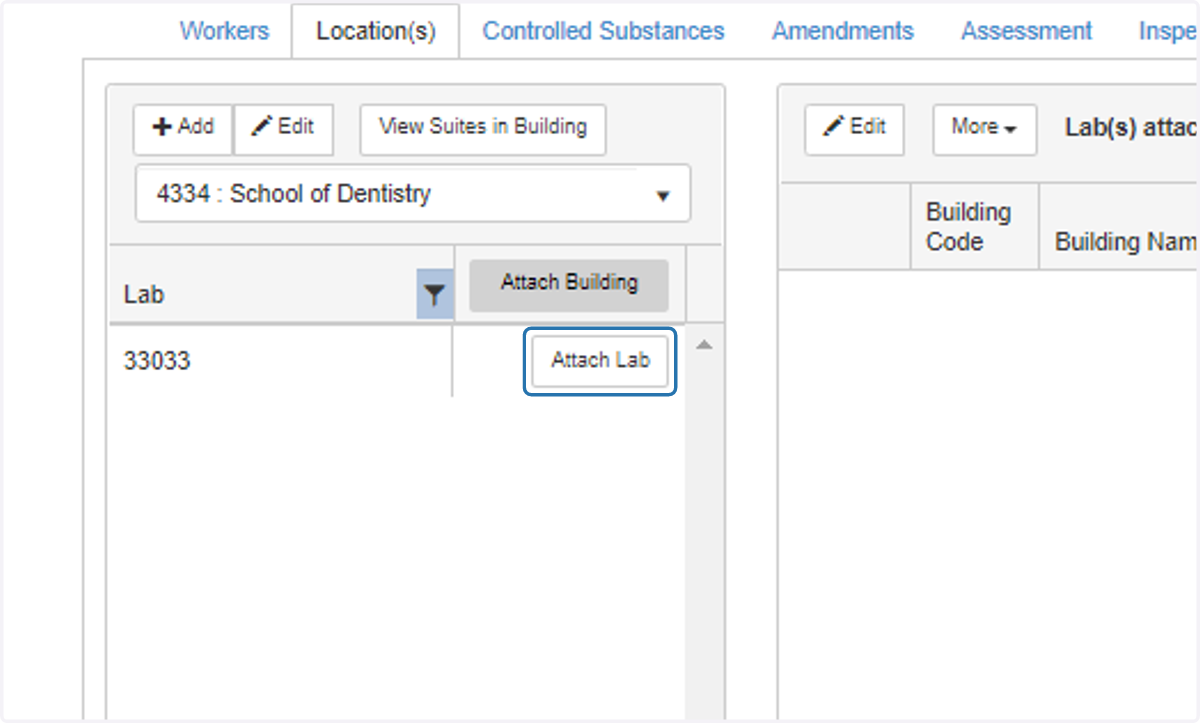 Click on Attach Lab