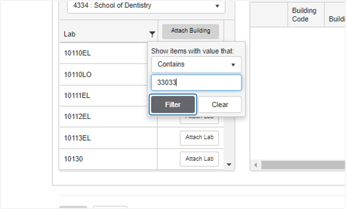 Click on Filter