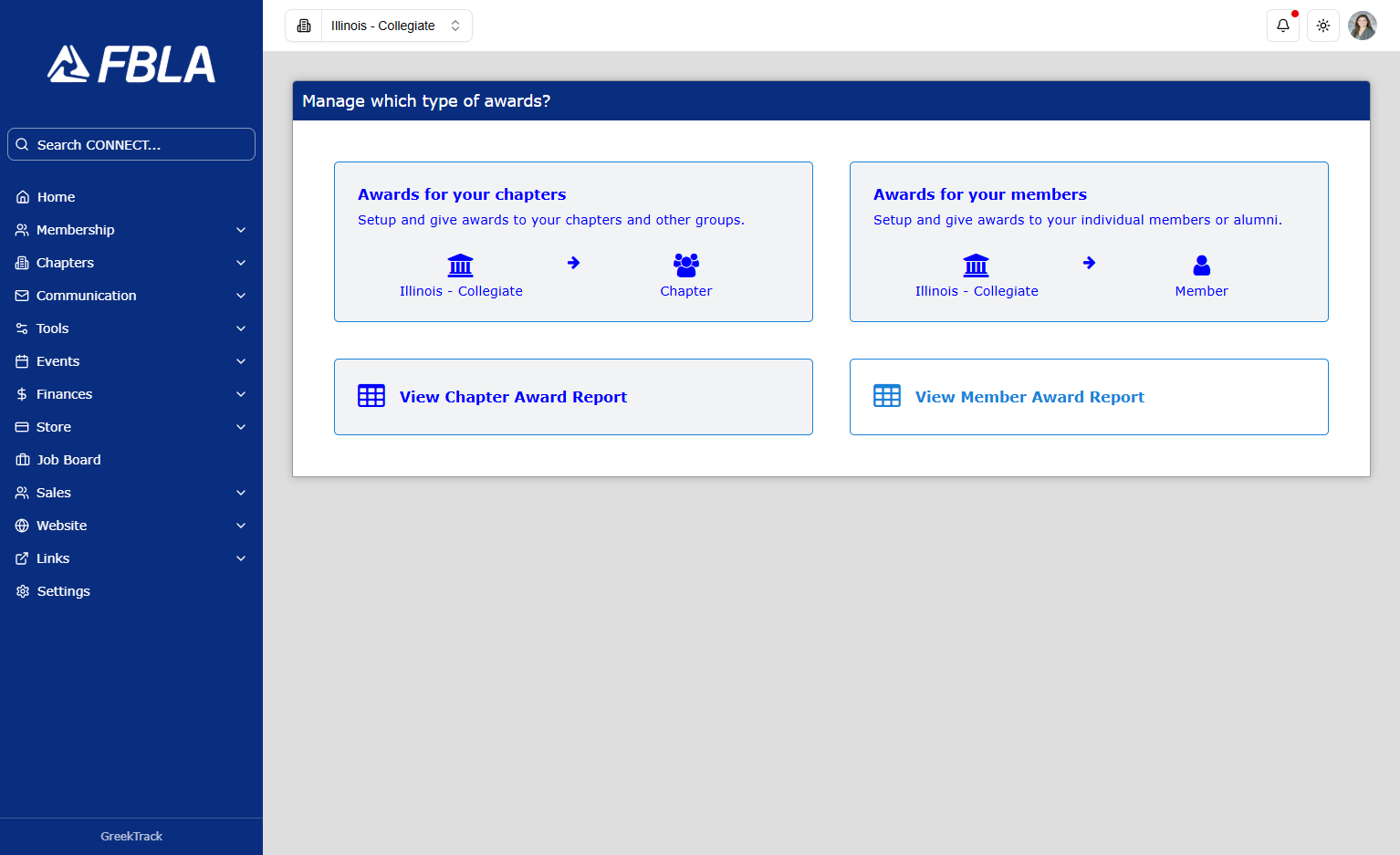 Click on View Member Award Report