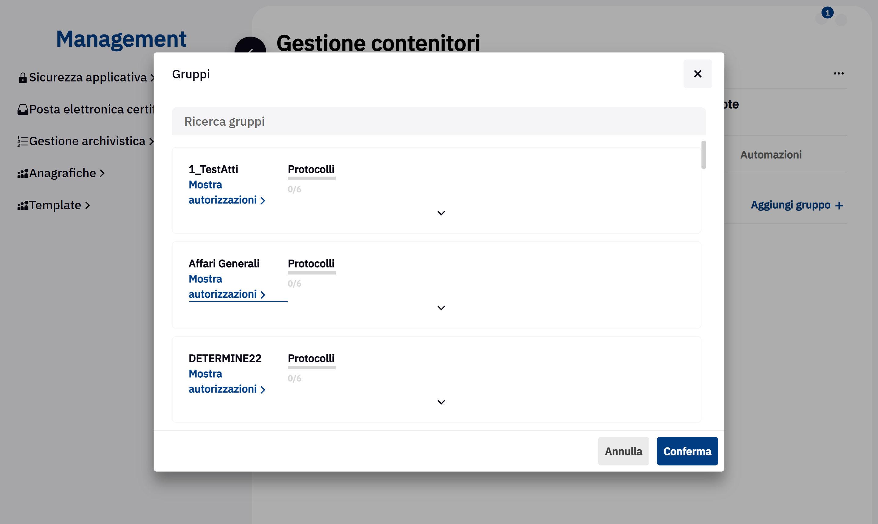 cercare il gruppo da aggiungere