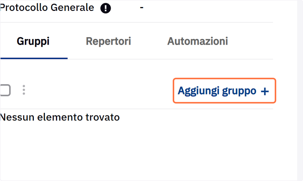 Aggiungere un gruppo esistente