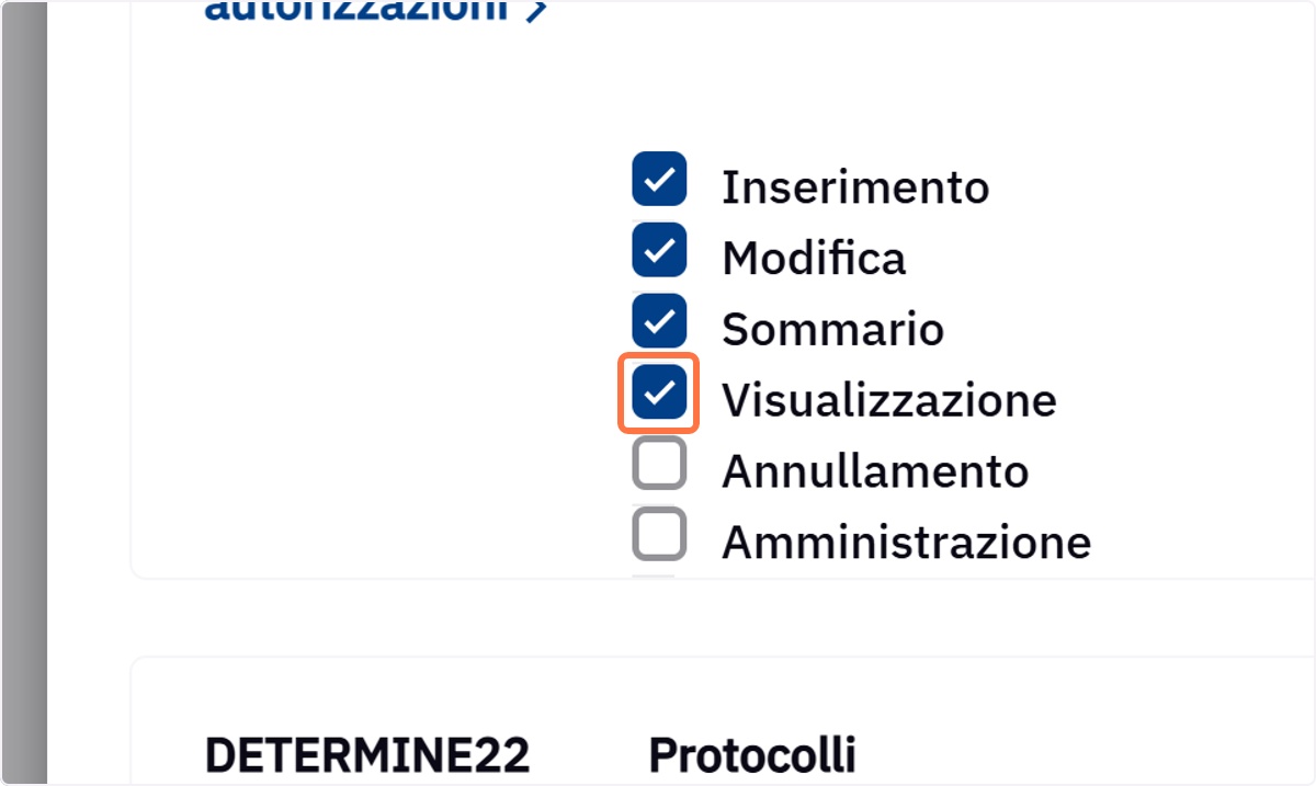 Visualizzazione: permette di vedere l'intera catena documentale