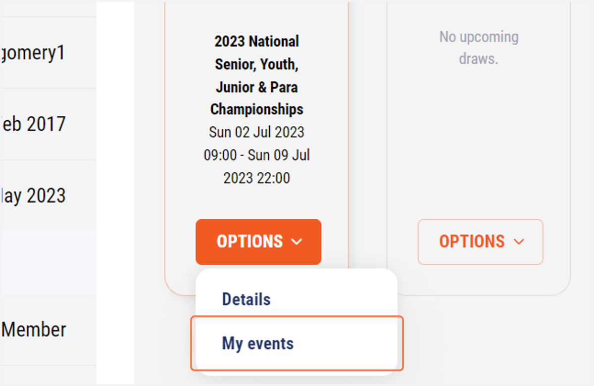 Click on My events