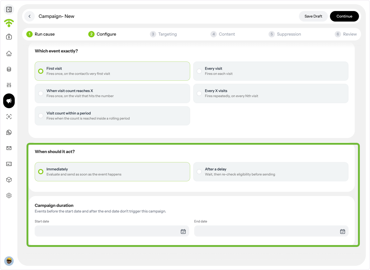Select Timing and Duration