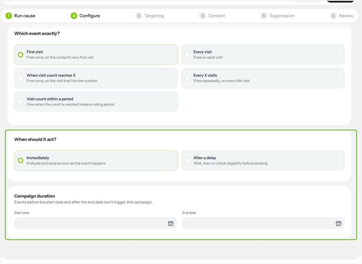 Select Timing and Duration