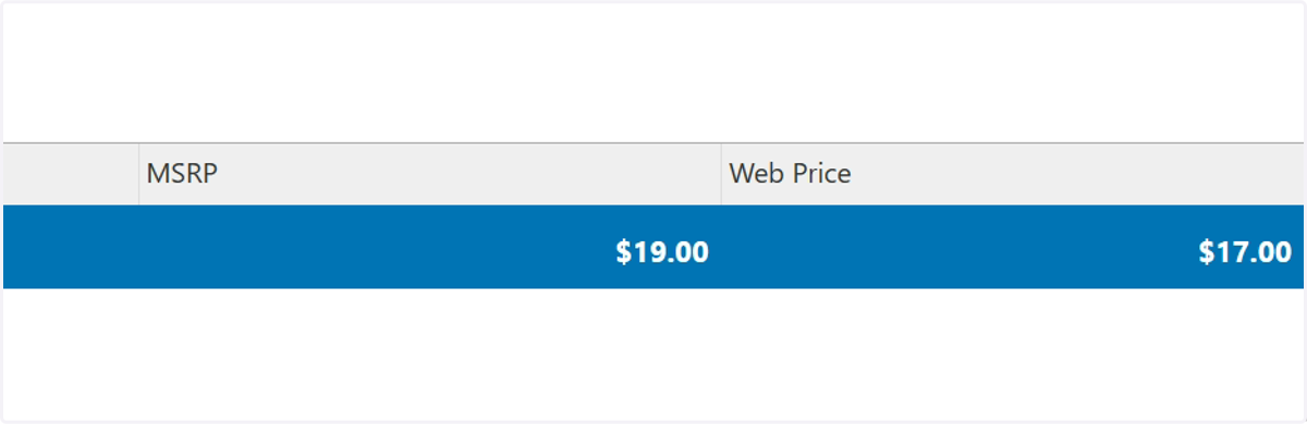 Enter the MSRP (if not already populated) and Web Price for the part number.