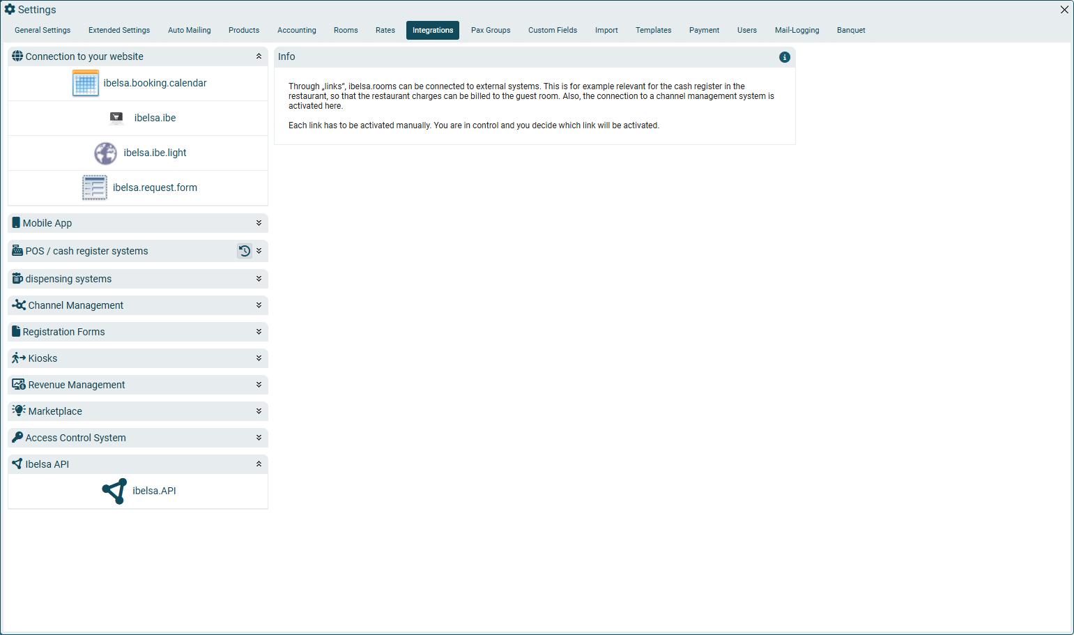 Click on Integrations