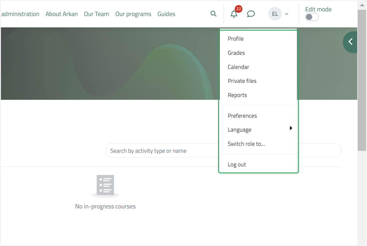 Click on the name dropdown menu