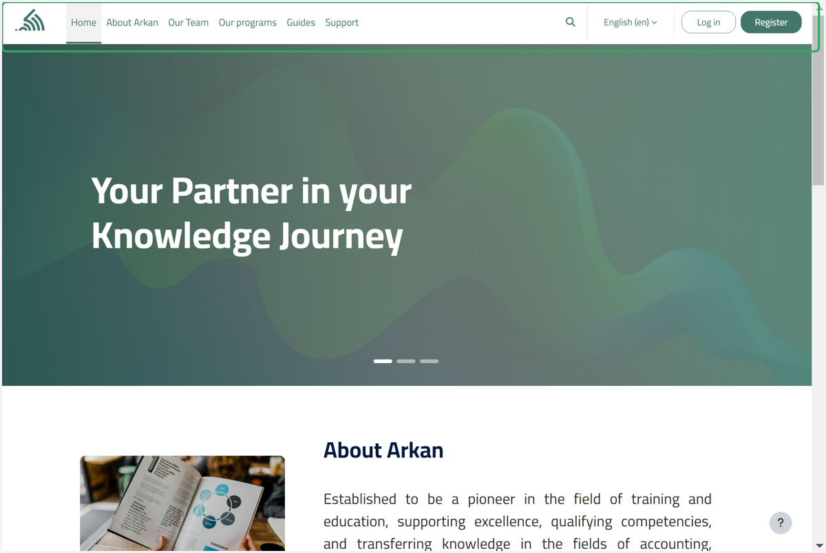 Click on Site navigation
