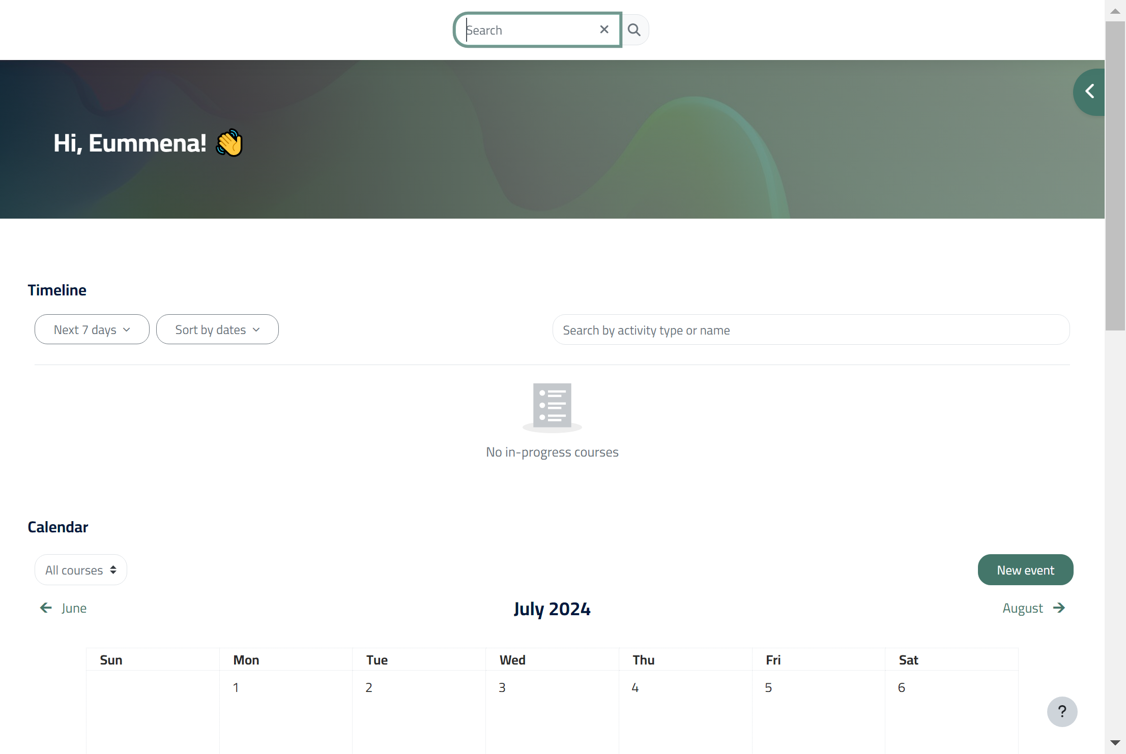 Click on Site navigation