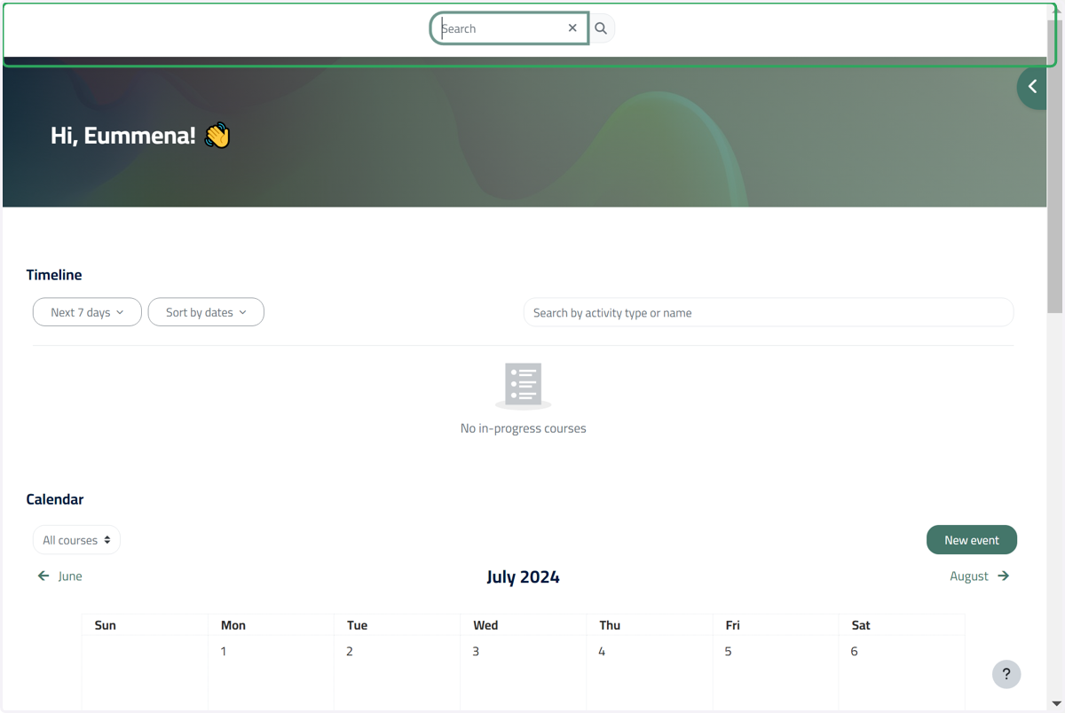 Click on Site navigation