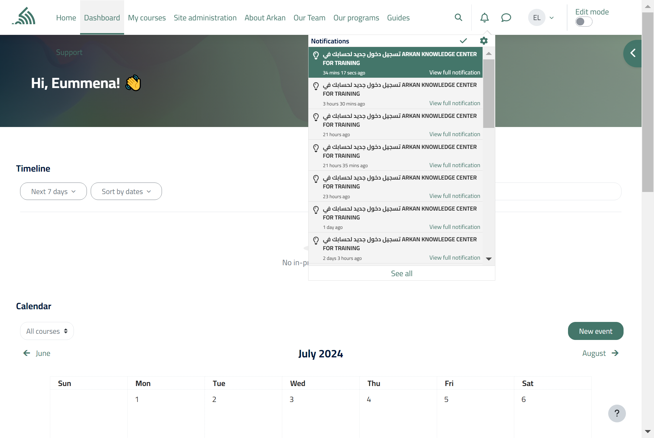 Notification window