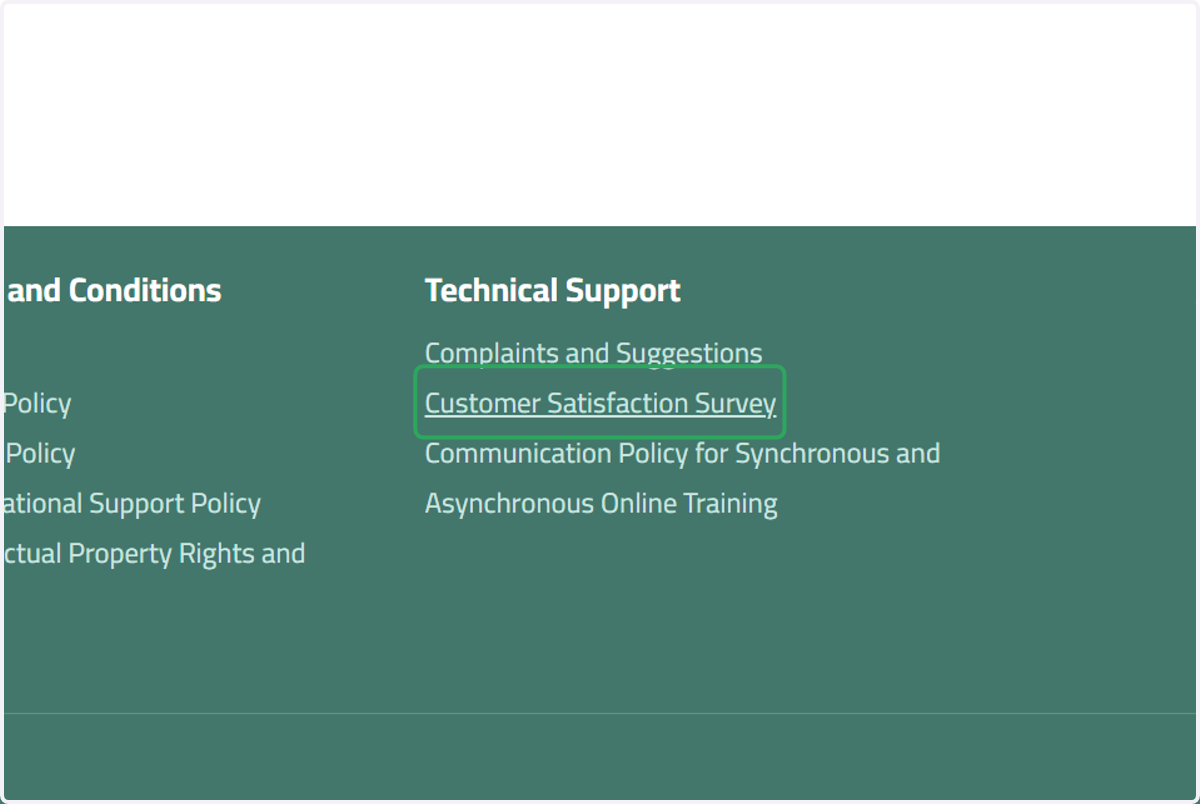Click on Customer Satisfaction Survey