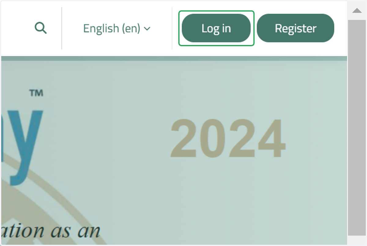 Click on Log in