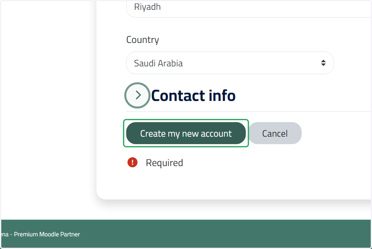 Click on Create my new account