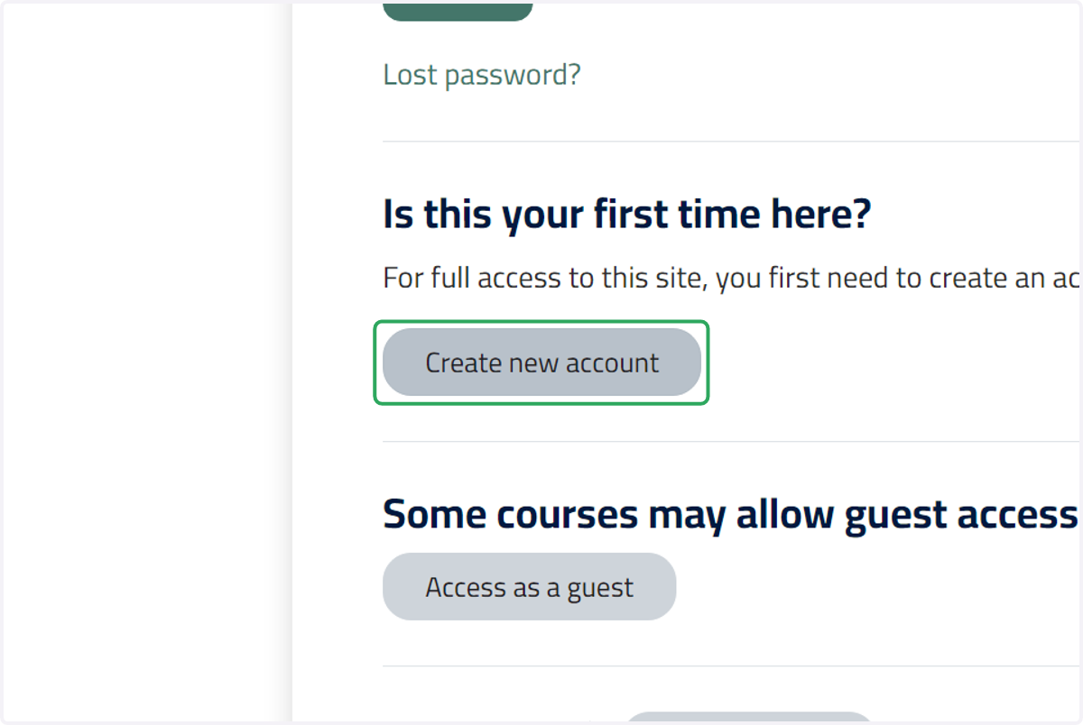 Click on Create new account