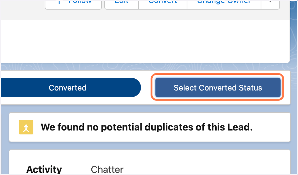 Click on Select Converted Status