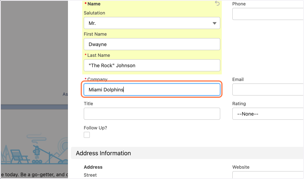 Add Company information
