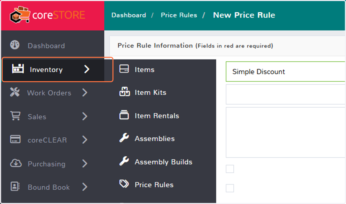 Click on Inventory