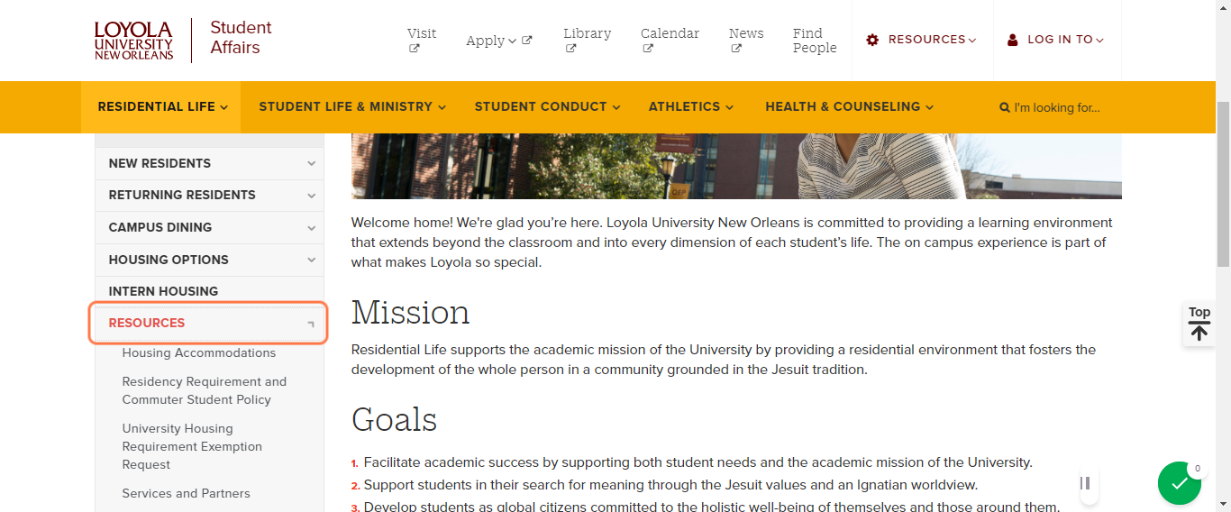 Many application questions can be found on the Residential Life Website under "Resources"