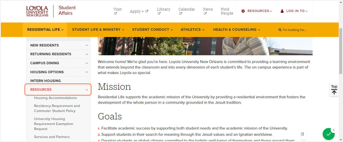 Many application questions can be found on the Residential Life Website under "Resources"