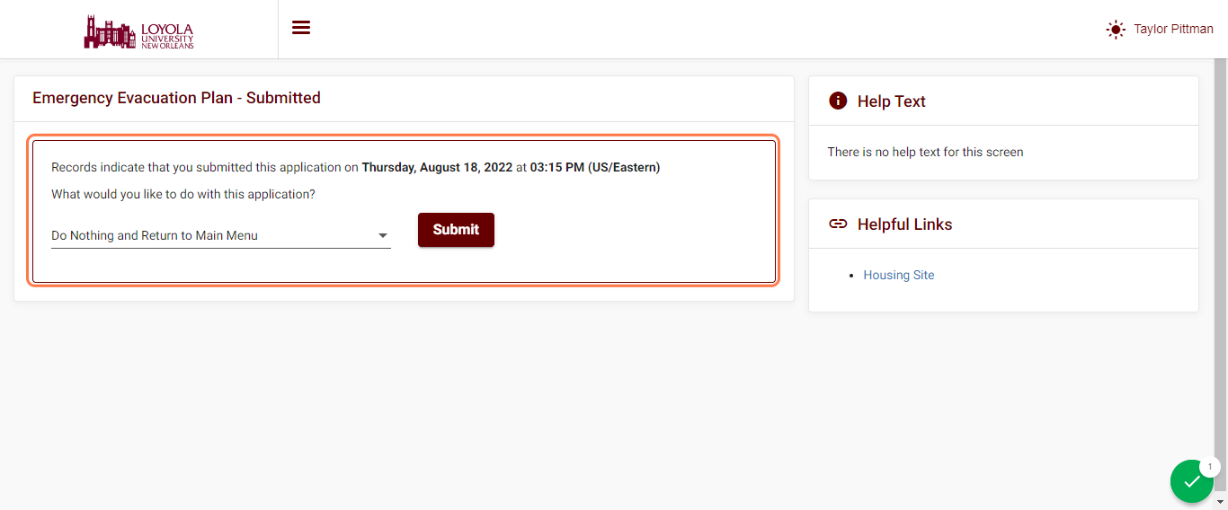 You can click the application to see when it was completed, or edit your responses, if allowed.