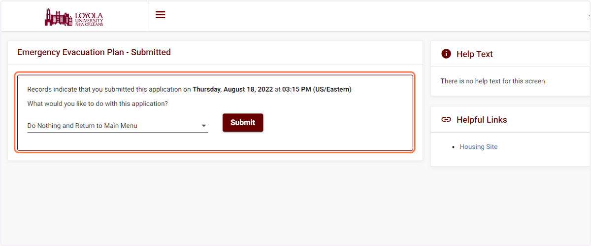 You can click the application to see when it was completed, or edit your responses, if allowed.