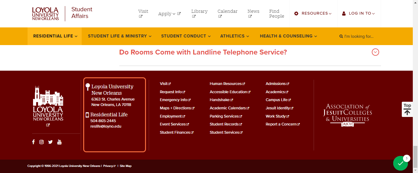 You can also always check on the status of your request or get further assistance by contacting the Residential Life Office
